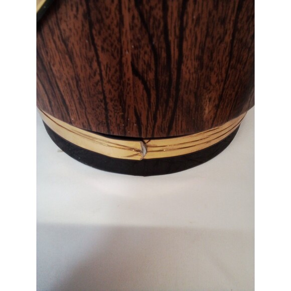 Shelton Ware NYC Vintage Wood Look Gold Trim Ice Bucket Needs TLC Worn - Picture 12 of 16